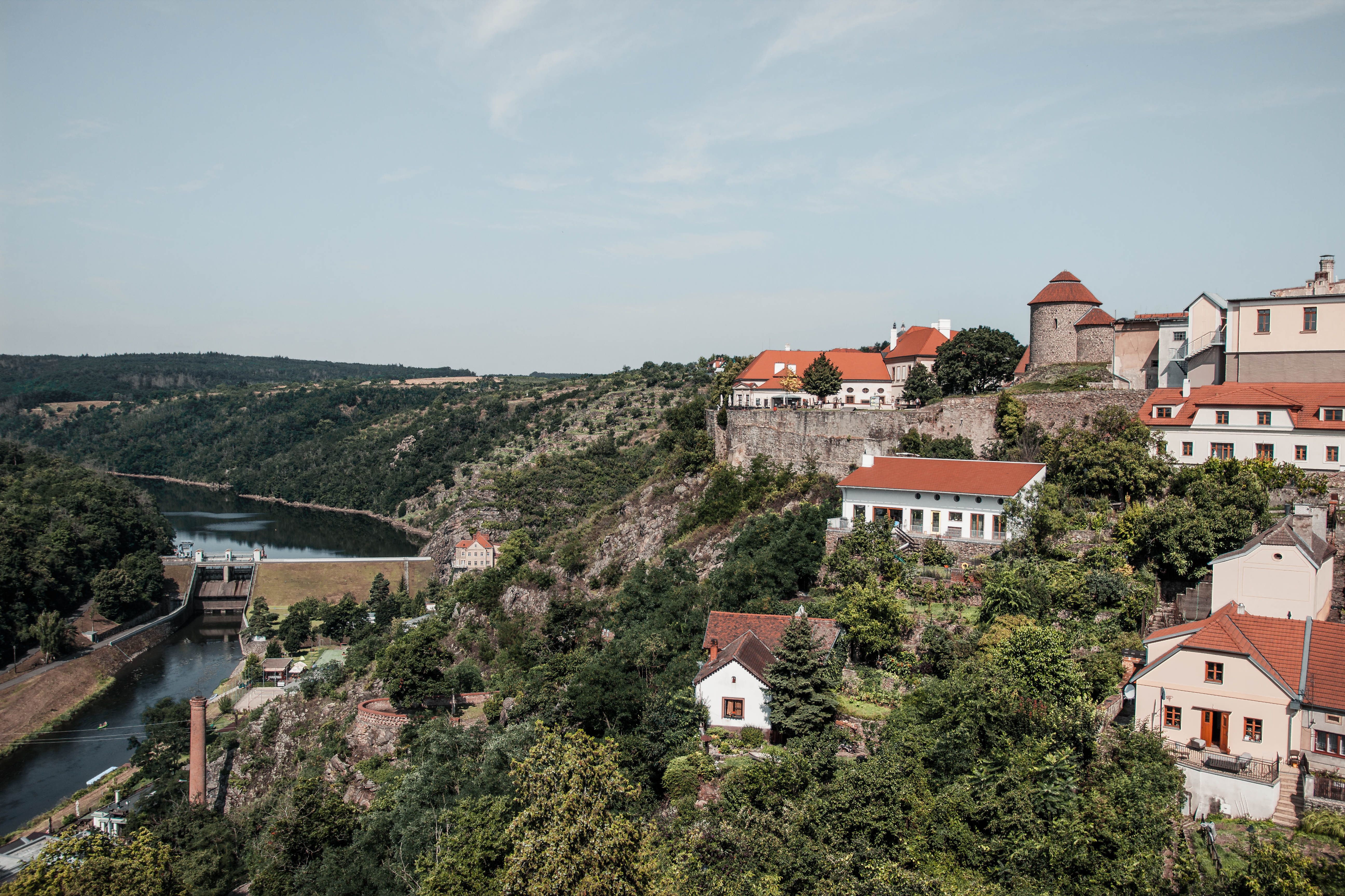 View over the Dyje river valley from Znojmo Castle Apartments